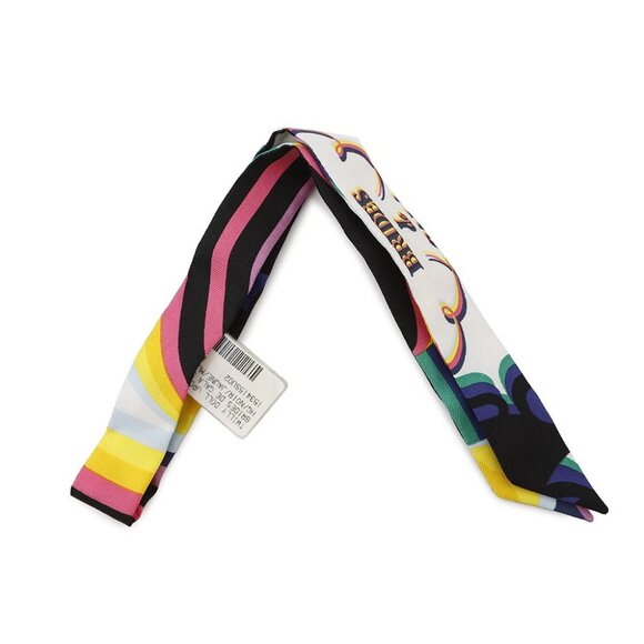 HERMES Twilly Doll BRIDES DE GALA SHADOW Silk100% Black/Jaune/Multicolor - Picture 1 of 8